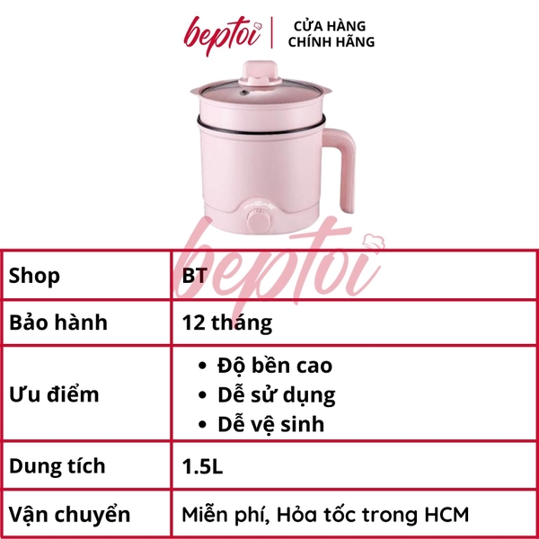 Ca đa năng 1.5L Perfect PF-M3 - Tặng kèm xửng hấp, muỗng, nĩa, chén