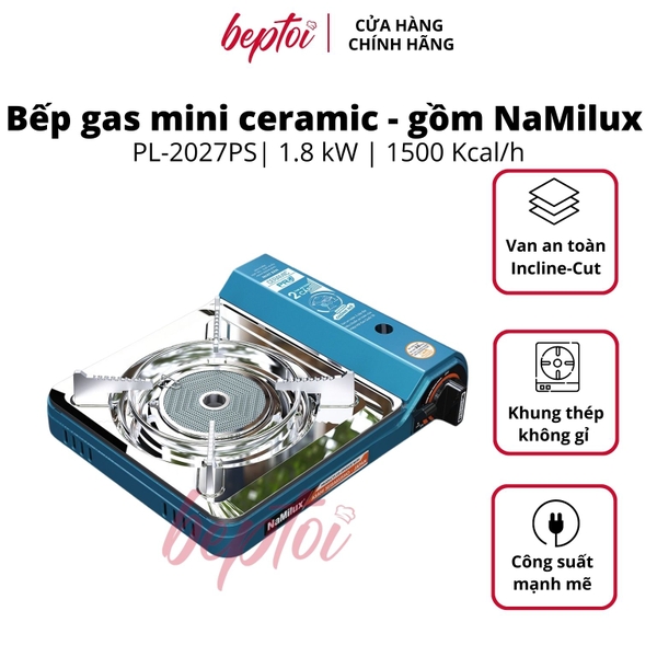 Bếp Gas Mini Hồng Ngoại NaMilux / Bếp Gas Mini Chống Nổ / Tích Hợp Van An Toàn / PL-2027PS