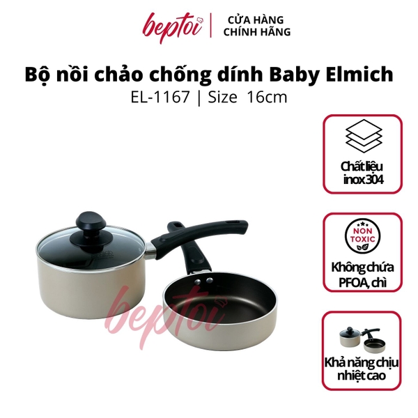 Nồi bếp từ chảo chống dính Baby EL1167 Elmich 16cm