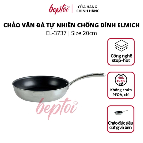 Chảo chống dính inox cao cấp đáy liền Trimax, chảo chống dính bếp từ Elmich