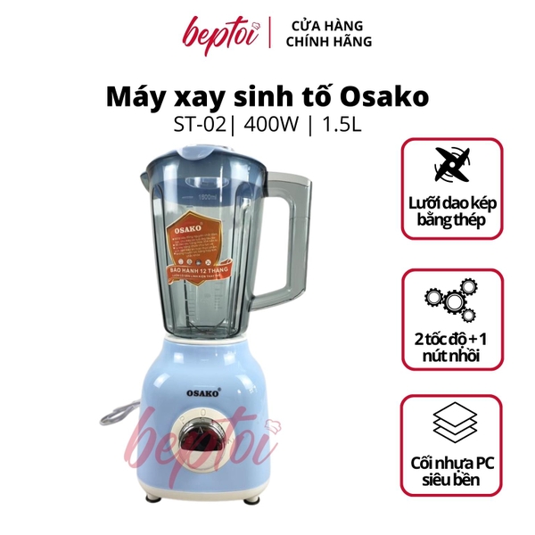 Máy xay sinh tố Osako, máy xay đa năng cối nhựa công suất 400W ST-02