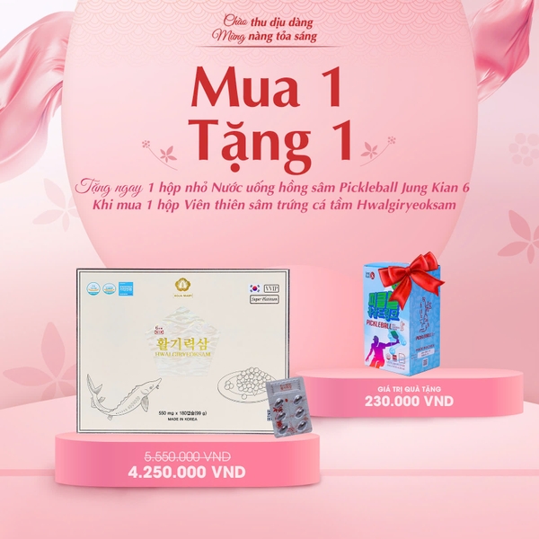 Viên thiên sâm trứng cá tầm Hwalgiryeoksam – 180 viên