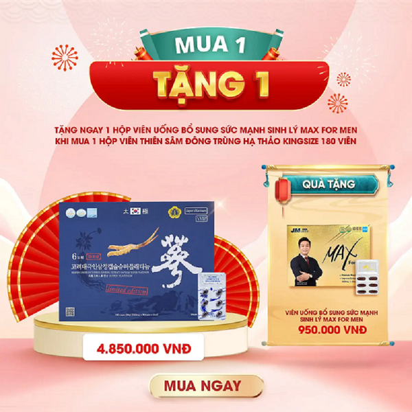 Viên thiên sâm đông trùng hạ thảo Kingsize – 180 viên