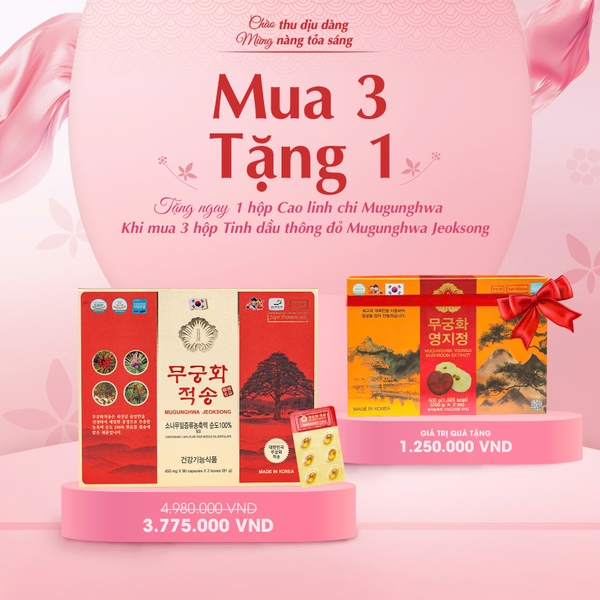 Tinh dầu thông đỏ Mugunghwa Jeoksong cao cấp – 180 viên