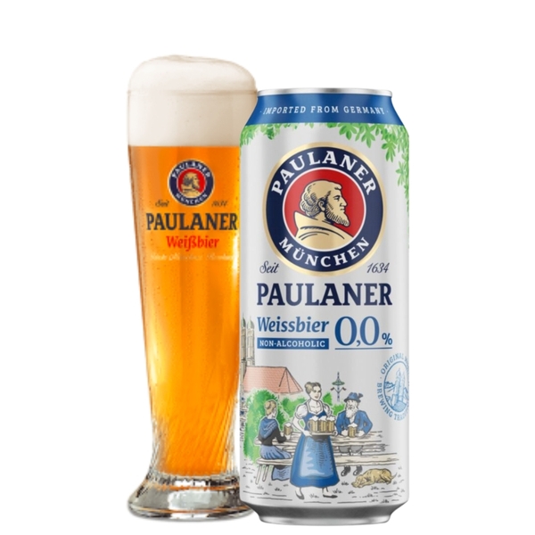 Bia không cồn Paulaner Weibbier 0 Lon 500ml