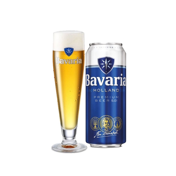 Bia Hà Lan Bavaria Premium Pilsner 5,0% - Lon 500ml - Thùng 24