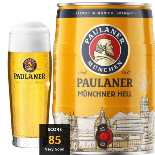 Bia Đức Paulaner Munchner Hell 4,9% - Bom 5 lit - Thùng 1