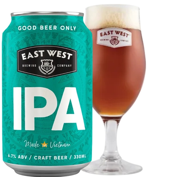 Bia East West IPA lon 330ml