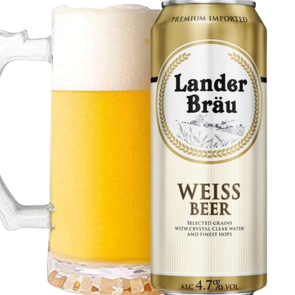 Bia  Lander Brau Weiss 5,3% - Lon 500ml - Thùng 24