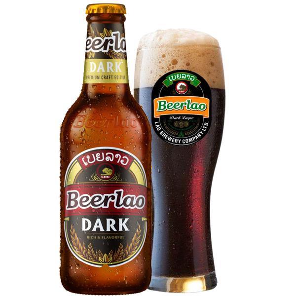 Bia Lào Dark 5,0% - Chai 330ml - Thùng 24