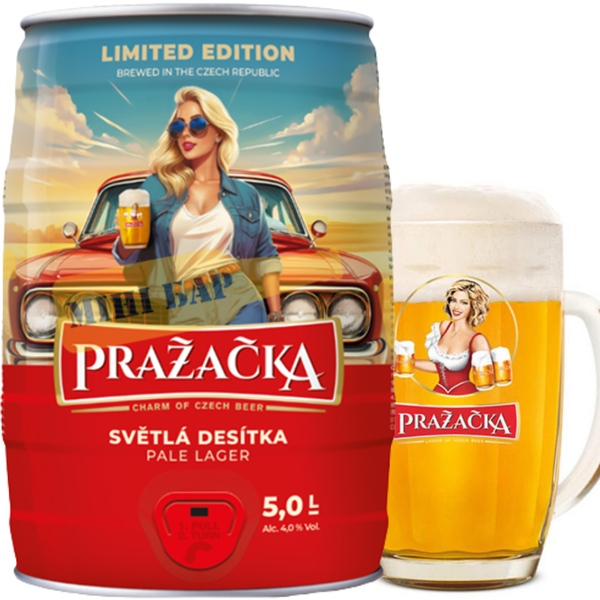 Bia Prazacka Đỏ Bom 5L