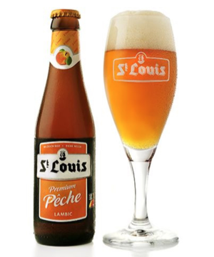 Bia trái cây Bỉ St.Louis Premium Peche (đào) 2,6%-  Chai 250 ml - Thùng 24