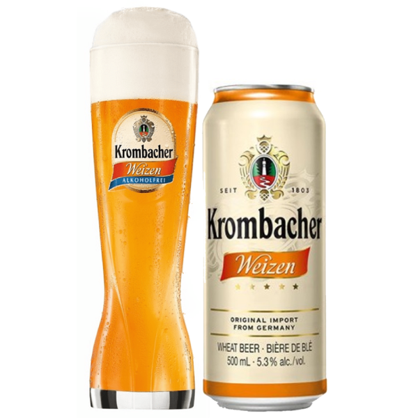 Bia Krombacher Weizen 5,3% - Lon 500ml - Thùng 24