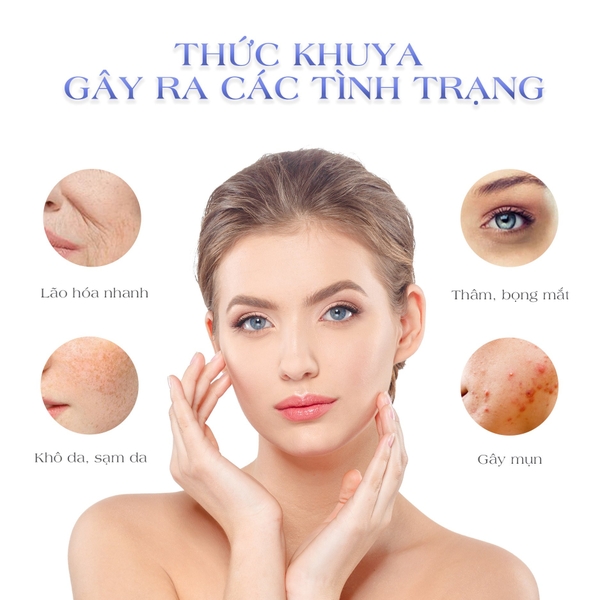 Tác hại của việc thức khuya đối với làn da