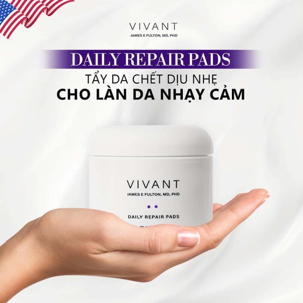 Miếng đệm ẩm Vivant Skincare Daily Repair Pads - 60 miếng