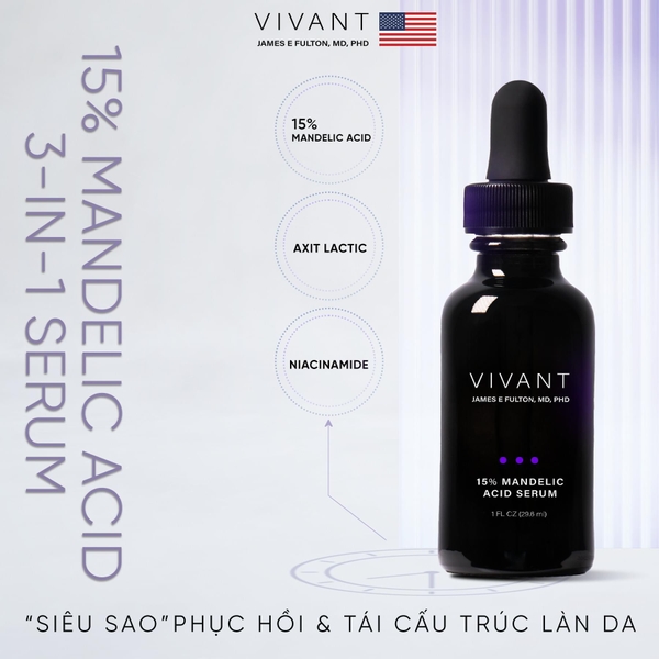 Serum tái tạo da Vivant Skincare Mandelic Acid 15% - 30ml