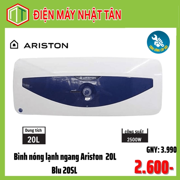 Bình nóng lạnh Ariston 20L Ngang BLU20