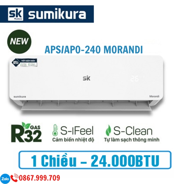 Điều Hòa Sumikura 24000Btu 1 Chiều APS/APO-240/MORANDI