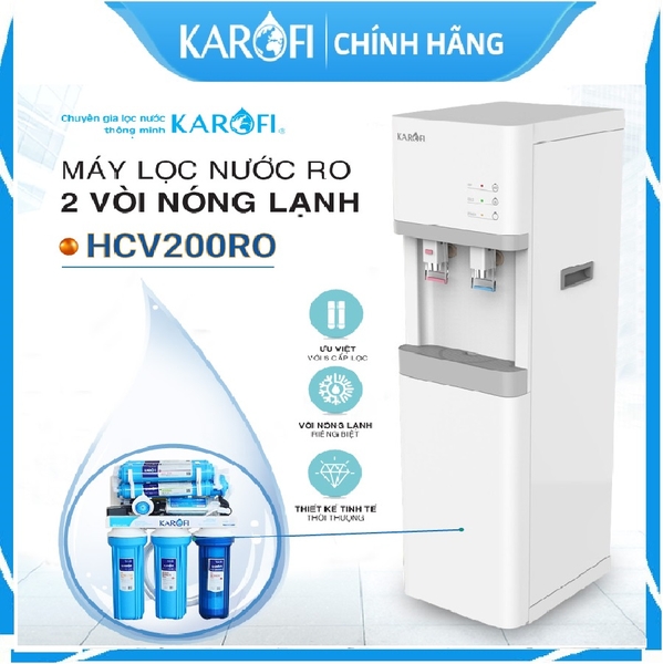 Máy lọc nước RO nóng lạnh 2 vòi KAROFI HCV200RO