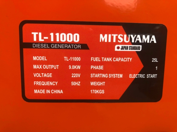 Máy Phát Điện Chạy Dầu Mitsuyama 9Kw TL-11000