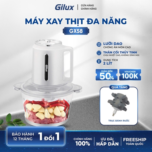 Máy xay thịt Đa Năng Gilux GX58 – Công suất Mạnh Mẽ, Tiện lợi cho mọi Gia Đình