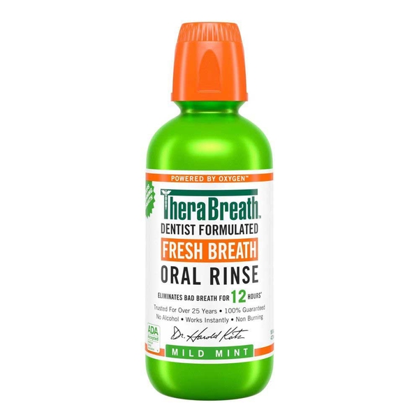 [Hương Mild Mint – Bạc hà dịu nhẹ] Nước súc miệng TheraBreath cho người lớn – Hết hôi miệng, mát miệng, hơi thở thơm lâu