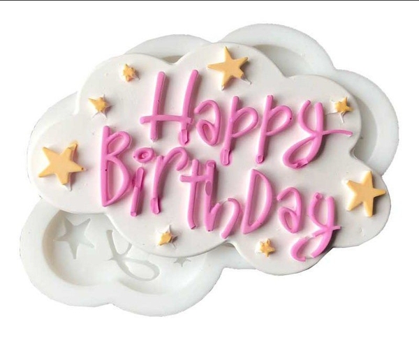 000057K12_Khuôn silicon chữ Happy Birthday trang trí bánh