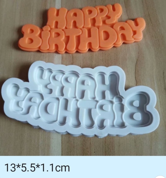000057K12_Khuôn silicon chữ Happy Birthday trang trí bánh