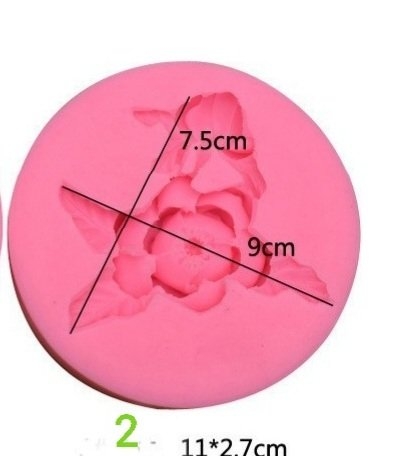000505K8_Khuôn silicon cành hoa Mộc Lan àm bánh rau câu 4D