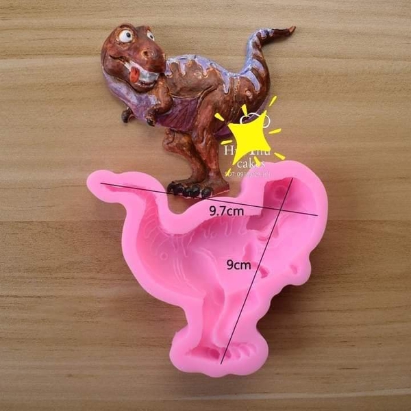 000568K21_Khuôn silicon Khủng Long làm bánh rau câu 3D 4D nhấn xôi, fondant, socola, nến hanmade