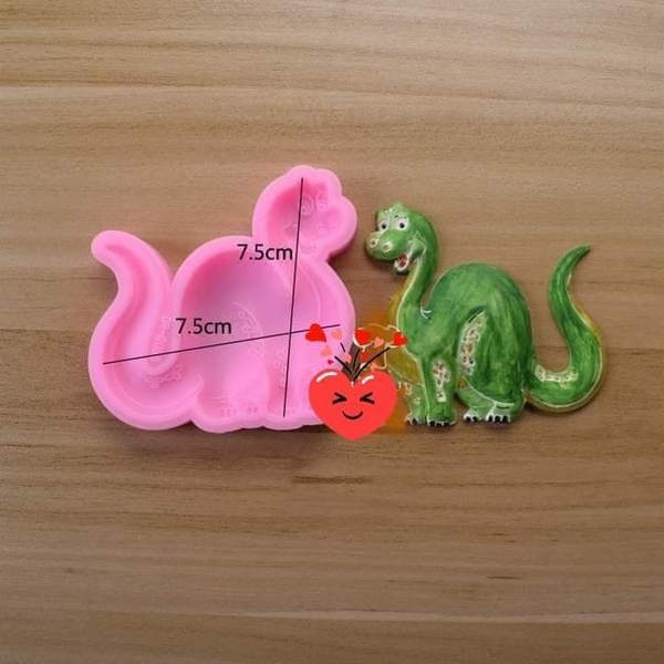 000568K21_Khuôn silicon Khủng Long làm bánh rau câu 3D 4D nhấn xôi, fondant, socola, nến hanmade