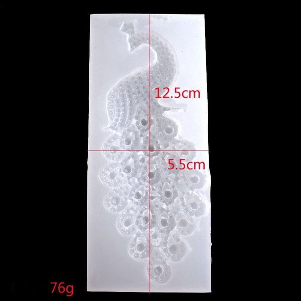 000453K21_Khuôn silicon Hình con công xinh đẹp làm bánh thạch rau câu