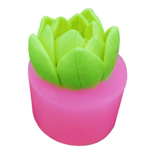 000120K2_Khuôn silicon hoa sen Thái cánh bầu 5,4cm