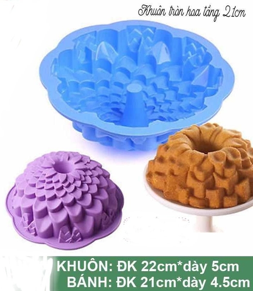 000414K17_ Khuôn silicon đổ cốt bánh rau câu hình Hoa Thược  Dược 22*21.5*7.5