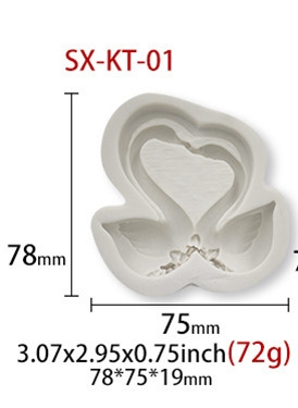 000106K21_Khuôn đôi thiên nga silicon làm rau câu SX-KT-01