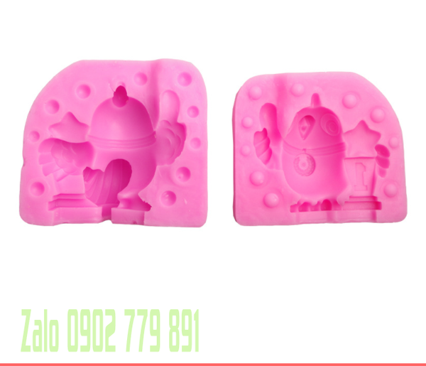 009064K21_Khuôn silicon Chú Gà trống Number One là rau câu 4d