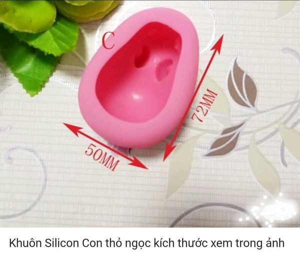 000463K21_Khuôn silicon 1 con  thỏ làm bánh rau câu làm bánh trung thu  làm sô cô la