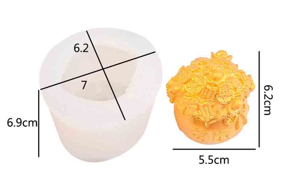 000178K33_Khuôn silicon Hũ vàng Chiêu Tài nạp phúc làm rau câu 4d