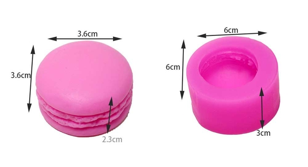 000482K26_Khuôn silicon Bánh Macaron 1 cái - 4 cái -  6 cái làm bánh rau câu 4D