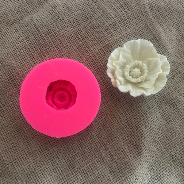 000298K8_ Khuôn silicon hoa Poppy làm rau câu 4d trang trí bánh rau câu sinh nhật