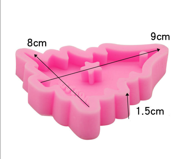 000267K16_Khuôn silicon cây thông Merry Chrismast giáng sinh làm bánh rau câu 4d hoa nổi