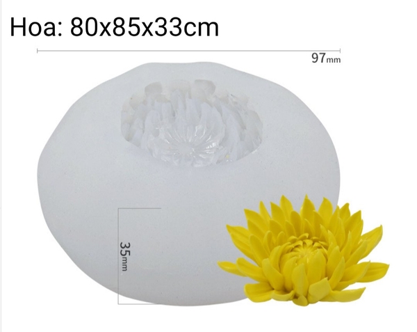 000319K5_Khuôn silicon Hoa Cúc cánh nhọn làm thạch rau câu