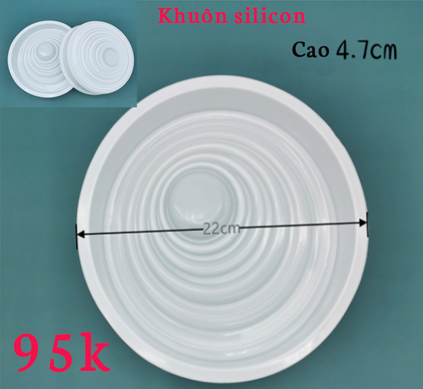 000080K22_Khuôn silicon Mousse tròn gợn sóng làm cốt bánh rau câu