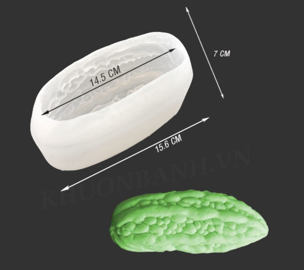 000577K13_Khuôn silicon quả Mướp Đắng (Khổ Qua) làm bánh rau câu 3D 4D nhấn xôi, fondant, socola, nến hanmade        _