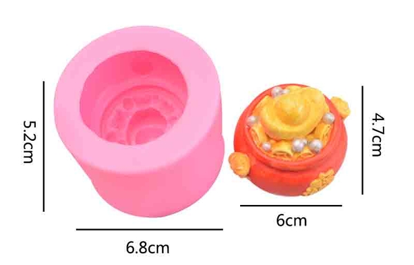 000178K33_Khuôn silicon Hũ vàng Chiêu Tài nạp phúc làm rau câu 4d
