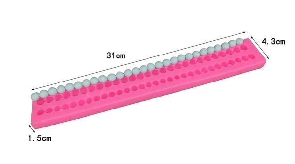 000485K14_Khuôn silicon Chuỗi Ngọc Trai làm bánh rau câu 4D