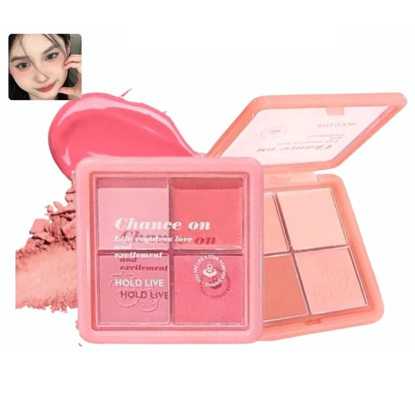 Bảng Phấn Má Hồng 4 Ô Hold Live Pink Mist Four Palace Grid Powder Blusher Dish