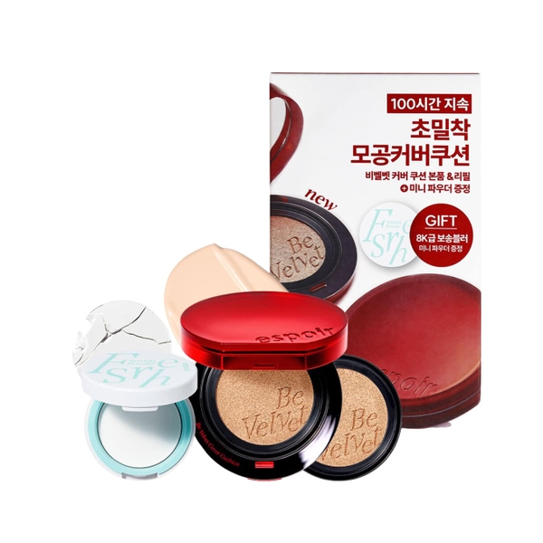 Set Phấn Nước Espoir Pro Tailor Be Velvet Cover Cushion TẶNG Phấn Phủ Mini