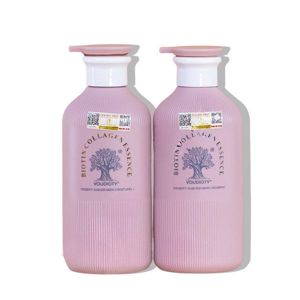 Bộ Dầu Gội Xả Biotin & Collagen Essence Màu Hồng 500ml