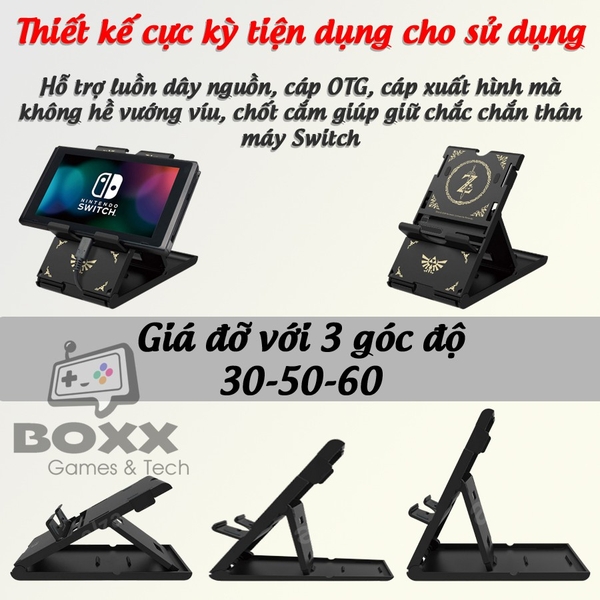 Giá đỡ Nintendo Switch điều chỉnh nhiều góc độ, Đế dựng Nintendo Switch ...